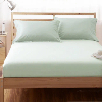 【LUST】素色簡約 果綠 100%純棉、雙人鋪棉兩用被套6X7尺(台灣製造)