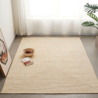 棉紗地毯客廳臥室床邊毯北歐輕奢手工編織純色ins風耐臟定製地墊