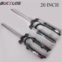 BUCKLOS Folding Bike Fork Oil Suspension 20 Inch Bicycle Fork 9*100mm Quick Release MTB BMX Forks 20in Bicycle Front Forks