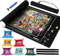 Jigsaw Puzzle Mat Roll Up to 1000 1500 2000 Piece Portable Table Puzzle Board Mat Saver Keeper with 