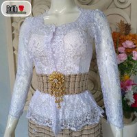 kebaya brokat payet luna Kain Organdi polos tulle
