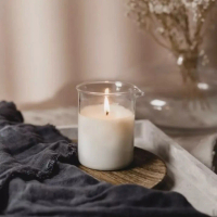 Tatakan Kayu Bulat Lilin Aromaterapi | Coaster Scented Candle Gelas Wadah