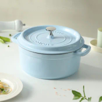 Enamel Cast Iron Pan Kitchen Accessories Casserole Pot Stew Pot,Cast Iron Cookware, Non Stick Pot Induction Cooker Cooking Pots