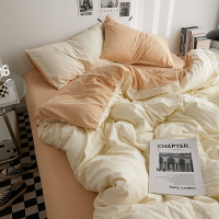 被單 床包 床罩 ins拼色四件套純棉棉質秋冬三件套學生宿舍被套床上純色床笠床單『cyd19674』