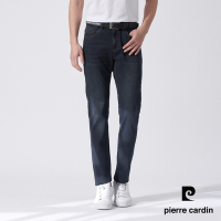 Pierre Cardin皮爾卡登 男裝 彈性平口L袋牛仔合身休閒長褲-藍色(5247821-38)