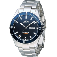 (送錶帶)MIDO 美度 官方授權 Ocean Star Captain 海洋之星機械潛水錶-M0264301104100(藍)/42.5mm