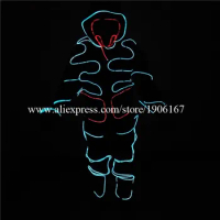 Led Illuminated EL Wire Robot Suit Luminous Ballroom Costume Dance Team Clothing Stage Performance Party Clothes