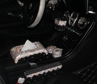 美琪 汽車創意車內用品 可愛鑲鑽汽車用品紙巾盒裝飾套等