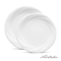 【NORITAKE】白色光芒骨瓷 圓盤21+24CM 雙盤組(新品上市)