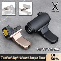 Tactical Metal Offset Optic Sight Mount For T 1 T 2 RMR 45 Degrees Red Dot Scope Base Fit 20mm Rail Airsoft Accessories