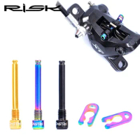 RISK 2 pcs Bicycle Hydraulic Disc Brake Bolt For Shimano Pad MTB Bike M4x26.5 Titanium Alloy Plug Threaded Hydraulic Pad Lining