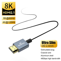 MOSHOU HDMI 2.1 8K 60Hz Ultra Slim Flexible Micro HDMI to HDMI 4K 120Hz HDMI to HDMI for Camera X PS5 Samsung QLED  Laptop