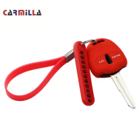 Silicone Key Case Cover Number KeyChain for Mitsubishi Lancer EX ASX Outlander Galant Pajero 2Buttons Remote Car Key Accessories