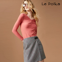 【Le Polka】都會英倫不對稱窄版短裙-女(套裝/裙裝)