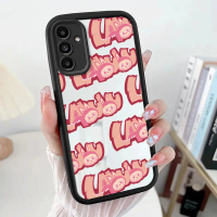 Sarung Telefon Surat Merah Jambu Senyuman Bodoh LABUBU, Untuk Samsung A54 5G, A15, A13 5G, A04S, A03
