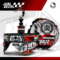 Stiker Tebok JAPANESSE BNR  Custom Decal Variasi Sangkar Lovebrid Helopet Pleci