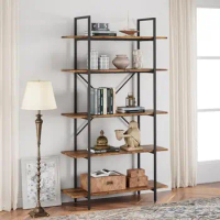 5 Tier Bookshelf, 67.9” Tall Bookcase with 5 Open Book Shelves, Vintage Bookshelves and Bookcases, Large Display Shelves for Hom