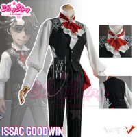 Game Identity V Issac Goodwin Cosplay Costume IDV Patient Cosplay Director's Assistant Costume and Issac Cosplay Wig