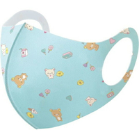 小禮堂 懶懶熊 兒童布口罩組 棉口罩 立體口罩 防塵口罩 可水洗 (3入 綠 物品)