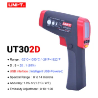 UNI-T UT302D Infrared Thermometer -26F~1922F 20:1 Non Contact Infrared Thermometer Fast Test MAX MIN AVG DIFF Measurement