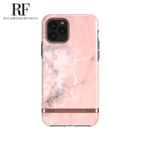 【Richmond&amp;Finch】瑞典手機殼 大理石紋玫瑰金線框 - 玫瑰粉(iPhone 11 Pro Max 6.5吋)