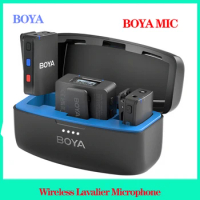 BOYA MIC Wireless Lavalier Microphone 300m Transmission Distance for iPhone Android Camera Streaming Record Interview Microphone