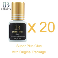 20pcs I Beauty Eyelash Extension Glue Super Plus Fast Drying Glue Long Lasting Gold Cap Original Korea False Eyelash Tool
