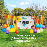 野餐氣球夏餐布置秋游活動裝飾背景兒童生日裝飾背景墻廠家獨立站