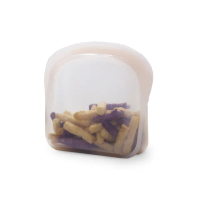 【OTB HOME】3D鉑金矽膠保鮮袋800ml 櫻花粉(副食品儲存袋 料理袋 可隔水加熱 可機洗)
