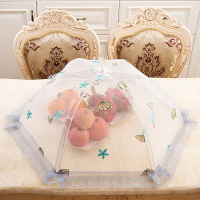 INS風可折疊網紗餐桌罩新款透氣蓋菜罩防蟲食物罩剩菜食物飯罩