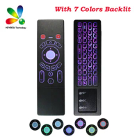 10pcs Fly Air mouse T6 7 Colors Backlit Wireless Keyboard &amp; touchpad Remote Control for Smart TV Android TV Box mini PC HTPC