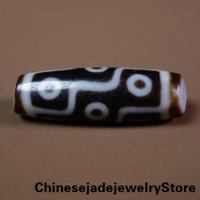 Ancient Tibetan DZI Beads Old Agate Lucky 9 Eye Totem Amulet Pendant GZI #127
