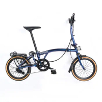 PIKES-Mini Folding Bike with Steel Frame, 16 Inch Internal, 9 Speeds