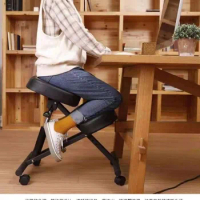Ergonomic Kneeling Horse Riding Chair Adjustable Kneel Stool Thick Cushion for Balancing Back Body Shaping Home Computer Chair