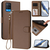 Flip Leather Case, Untuk OPPO A54 4G, A16, A16S, Kalis Kejutan, Bahan Kulit, Dompet, Cangkang Telefo