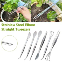 2 In 1 Stainless Steel Bonsai Tools Root Rake Tweezers For Bonsai Planter Bonsai Rake Ergonomic Handle Tweezers Gardening Tool