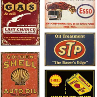 FlowerBeads Vintage Tin Signs Metal Poster Auto Motorcycle Gasoline Garage Shop Bar Home Wall Decoration