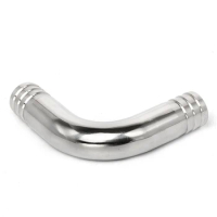 Fit Tube I.D 19/25/32/38/45/51/57/63/76mm Hose Barbed 304 Stainless Steel Sanitary 90 Degree Elbow Pipe Fitting 5.0