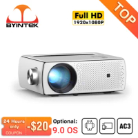 BYINTEK K18 Projector Full HD 1080P LCD Smart Android 9.0 WIFI LED Home Theater Portable Mini Projector 1920x1080 for 4K Video