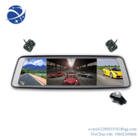 YYHC ADAS 10inch Car Multimedia GPS Player Car DVR Rear View Mirror 4 Camera Channels Dash Cam 1080P WiFi Dash Cam Driving Recor