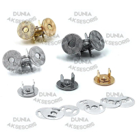 Aksesoris Tas Kancing Magnet Tipis (Besar) 18 mm Rekat Kuat // Aksesoris Tas Magnet Kancing Kenong