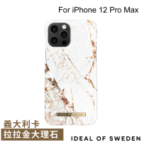 【iDeal Of Sweden】iPhone 12 Pro Max 6.7吋 北歐時尚瑞典流行手機殼(義大利卡拉拉金大理石)