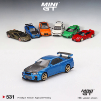 MINI GT 1:64รุ่นรถ Skyline GT-R (R34) Top Secret Bayside Blue #531 LHD