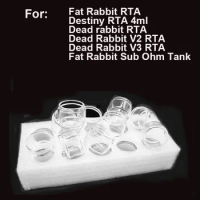 10PCS Bubble Glass Tube For Dead Rabbit V1 V2 V3 Fat Rabbit Sub Ohm Tank Fat Rabbit RTA Destiny RTA Glass Tank Ornament