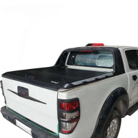 BESTWYLL Pickup Protection Tonneau Cover Track Truck Bed Hard Manual Retractable Roller Lid Shutter For Ford Ranger Wildtrak F01