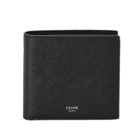 CELINE 賽琳 Bi-fold 粒面牛皮革 雙摺 卡夾 皮夾 短夾 黑色 10B653BEN.38SI