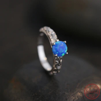 2024 New Hot selling 100% 925 Sterling Silver Ring Glittering Opal and Unique Carving Romantic Sweet for Wedding Engagement Ring