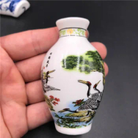 Chinese style ceramic Blue and white porcelain vase imanes para refrigerador set Longevity Crane wish fridge magnet souvenir