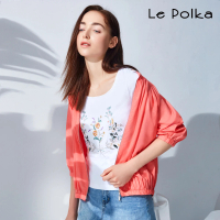 【Le Polka】花束刺繡短版T恤-女