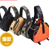 by dhl 50pcs new Waterproof Travel Small DSLR Shoulder Camera Bag with Rain Cover Triangle Sling Bag for Digital Camera K1